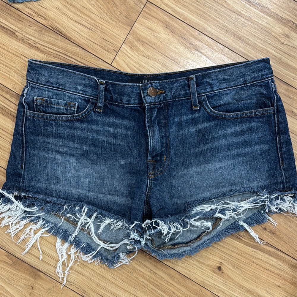 J Brand Blue Jean Shorts Distressed Cut-Off